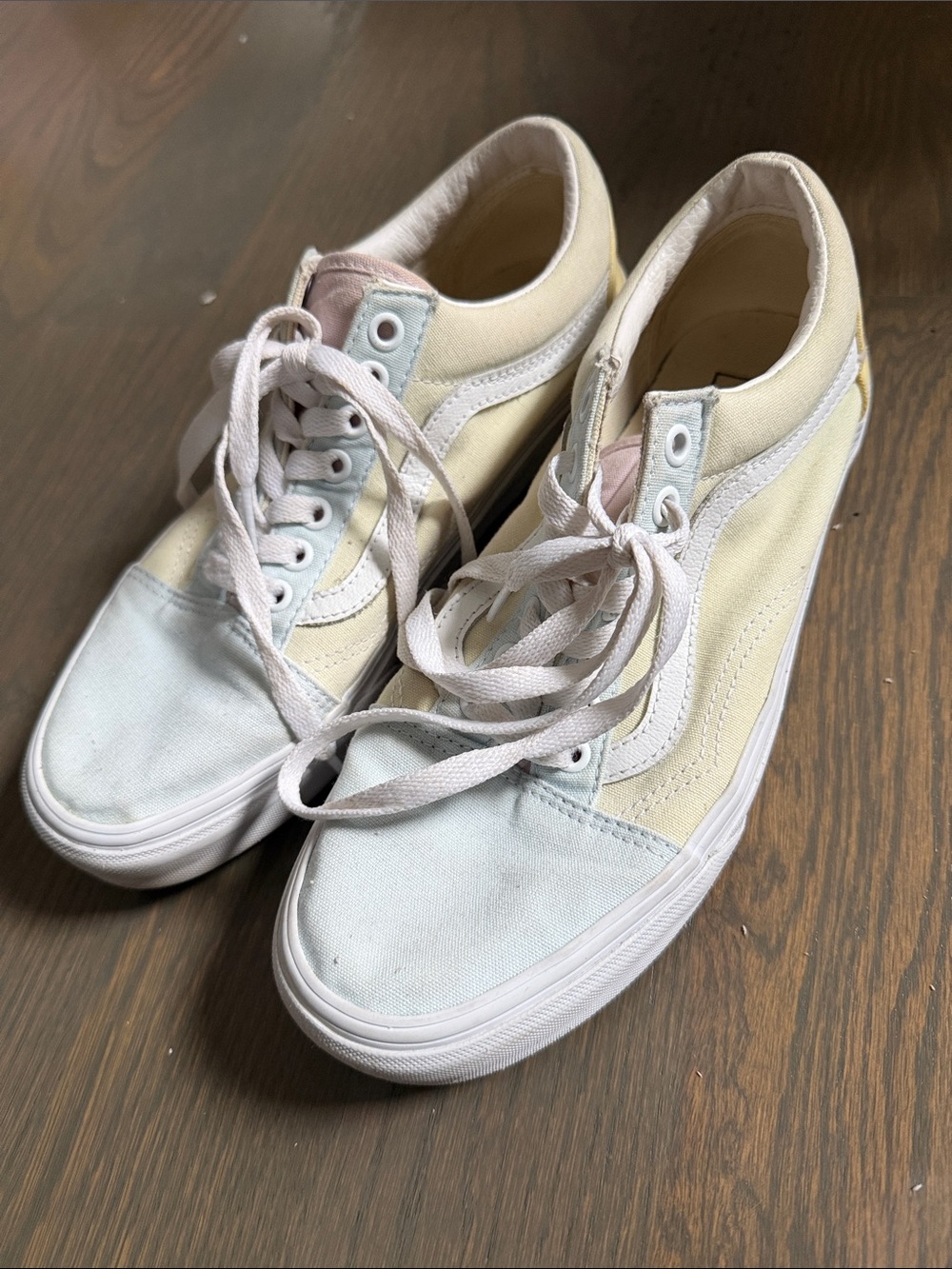 Vans Old Skool Colorblock Canvas Sneakers Women’s 9.5 Pastel Blue Yellow Pink